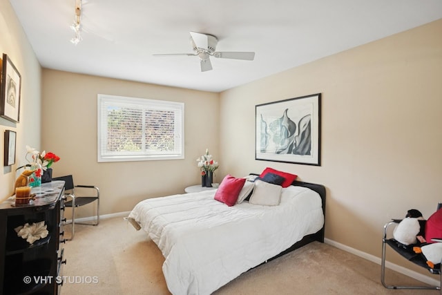 30 W Wimbolton Dr Unit 30, Mount Prospect, IL 60056 - bedroom featuring carpet, track lighting, and ceiling fan