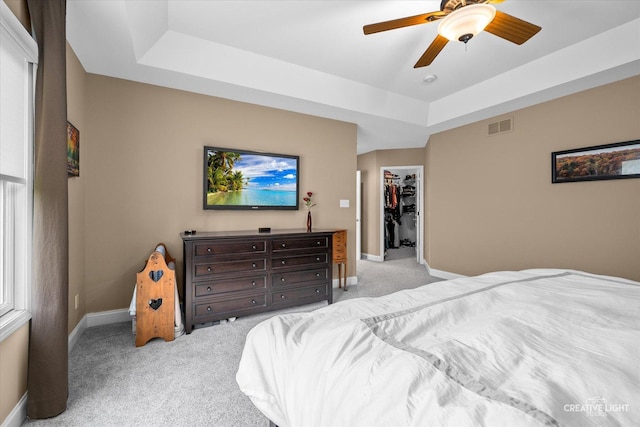 3880 W Nettle Creek Dr, Morris, IL 60450 - carpeted bedroom featuring a raised ceiling, baseboards, a spacious closet, and a closet