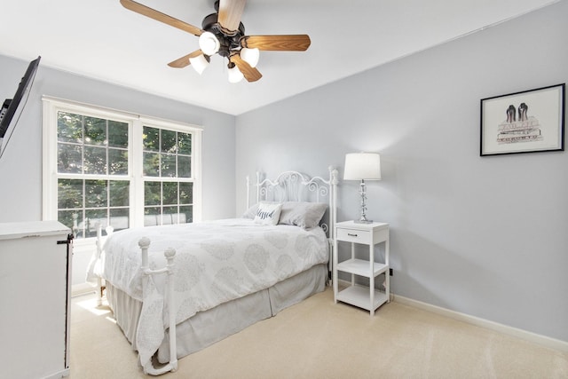 769 Brighton Dr, Sugar Grove, IL 60554 - bedroom with light colored carpet, baseboards, and a ceiling fan