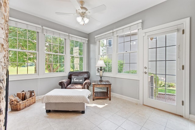 769 Brighton Dr, Sugar Grove, IL 60554 - sunroom featuring tile patterned floors, baseboards, and french doors