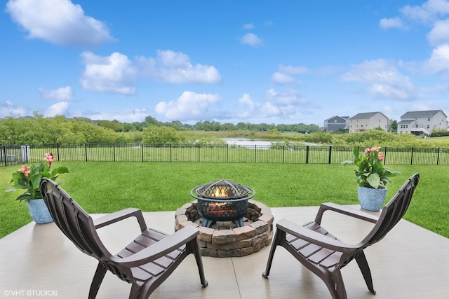 25354 W Cerena Cir, Plainfield, IL 60586 - view of patio / terrace featuring an outdoor fire pit
