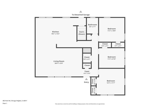 482 Fitch Rd, Chicago Heights, IL 60411 - home floor plan
