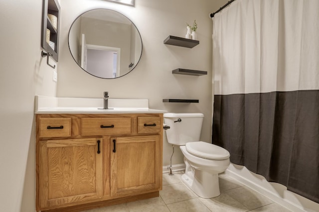 11316 Maplewood Dr, Plainfield, IL 60585 - bathroom featuring vanity, tile patterned flooring, and a shower with curtain