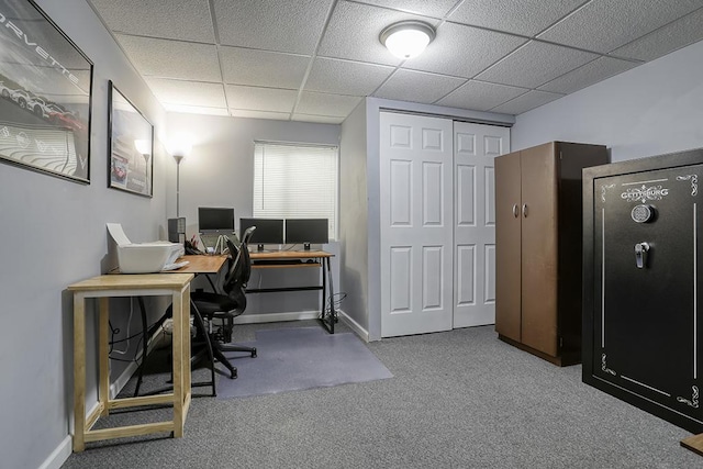 11316 Maplewood Dr, Plainfield, IL 60585 - office area with carpet floors and a paneled ceiling