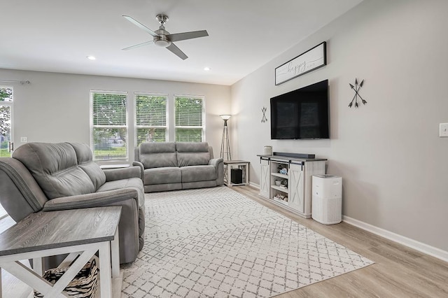 11316 Maplewood Dr, Plainfield, IL 60585 - living room with light wood-style floors, ceiling fan, and recessed lighting
