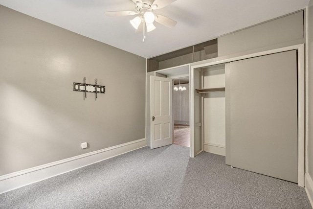 9014 Alden Rd, Harvard, IL 60033 - unfurnished bedroom featuring light colored carpet, ceiling fan, and a closet