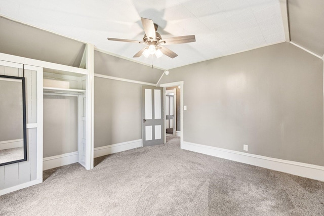 9014 Alden Rd, Harvard, IL 60033 - unfurnished bedroom with carpet floors, lofted ceiling, ceiling fan, and a closet