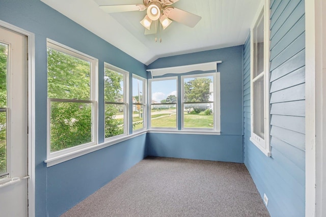 9014 Alden Rd, Harvard, IL 60033 - unfurnished sunroom featuring ceiling fan and lofted ceiling