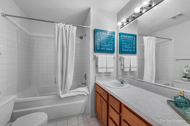 2040 Peach Tree Ln, Algonquin, IL 60102 - full bathroom featuring toilet, shower / tub combo, vanity, and tile patterned flooring