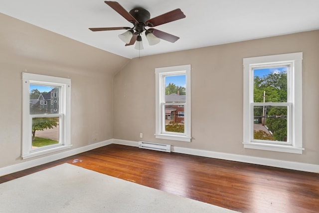 458 Douglas St, Joliet, IL 60435 - unfurnished room with a baseboard heating unit, hardwood / wood-style floors, and healthy amount of natural light