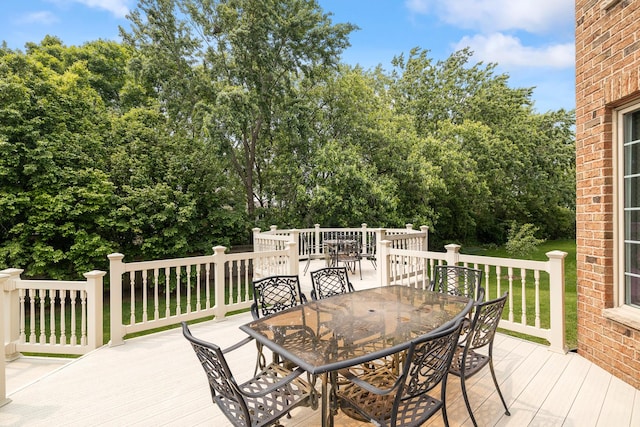 13738 Legend Trail Ln, Orland Park, IL 60462 - deck with outdoor dining space and a lawn