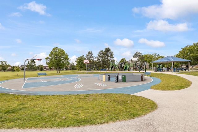 13738 Legend Trail Ln, Orland Park, IL 60462 - view of community with a yard, a gazebo, and community basketball court
