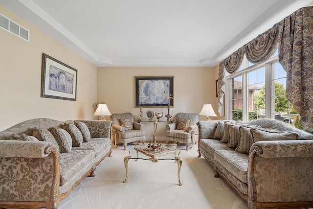 13738 Legend Trail Ln, Orland Park, IL 60462 - living room with light colored carpet and a raised ceiling