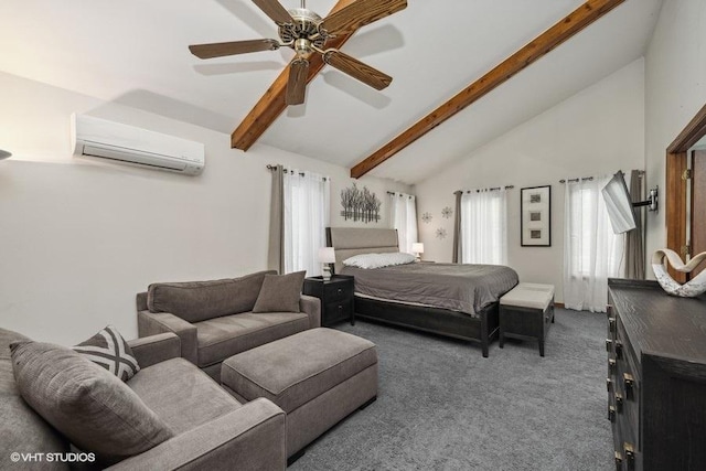 610 Mchenry Ave, Mchenry, IL 60050 - bedroom featuring a wall mounted AC, carpet floors, and a ceiling fan