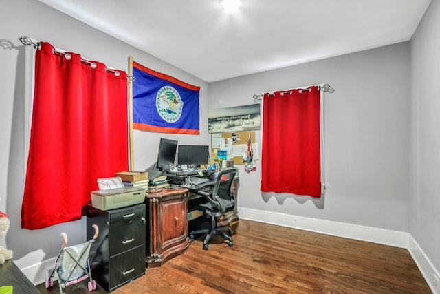 1313 W Cornelia Ave, Waukegan, IL 60085 - office area with baseboards and wood finished floors
