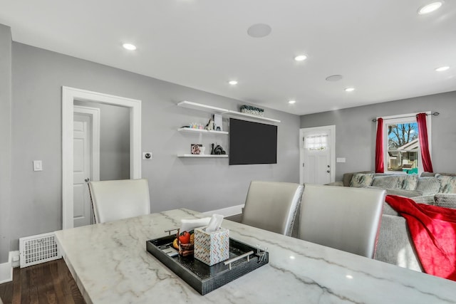 1313 W Cornelia Ave, Waukegan, IL 60085 - dining room with dark wood-style flooring, recessed lighting, and baseboards
