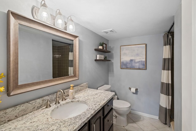 5907 W 124th St, Alsip, IL 60803 - full bathroom featuring vanity, tile patterned floors, and a shower with shower curtain