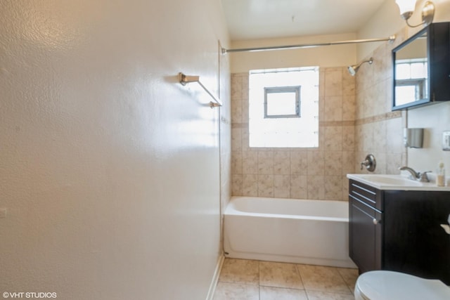 14841 Langley Ave, Dolton, IL 60419 - full bathroom with bathing tub / shower combination, vanity, and tile patterned floors
