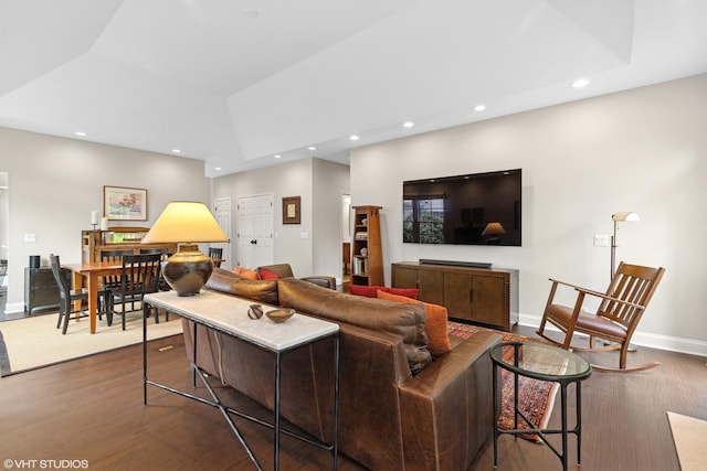 65 S Asbury Ct, Lake Forest, IL 60045 - living room featuring recessed lighting and dark wood-type flooring