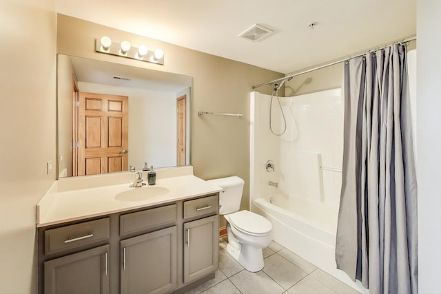 16671 Liberty Cir Unit 2N, Orland Park, IL 60467 - full bathroom featuring vanity, shower / tub combo with curtain, and tile patterned flooring