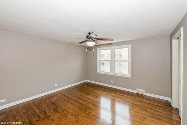 226 S Maple Ave Unit F, Oak Park, IL 60302 - unfurnished bedroom featuring wood finished floors and ceiling fan