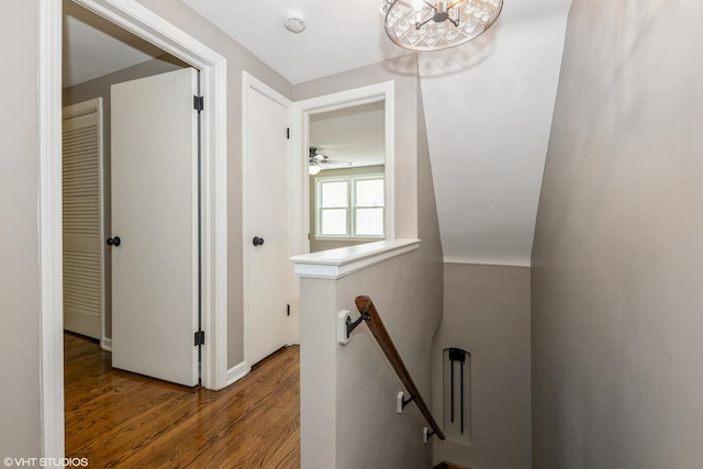 226 S Maple Ave Unit F, Oak Park, IL 60302 - hall with an upstairs landing and wood finished floors