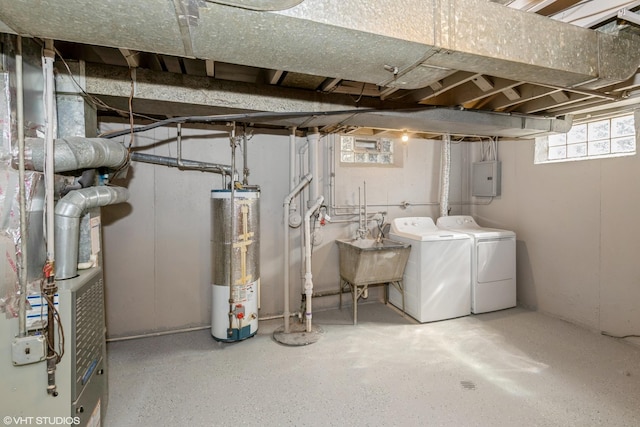 226 S Maple Ave Unit F, Oak Park, IL 60302 - basement featuring gas water heater, independent washer and dryer, and electric panel