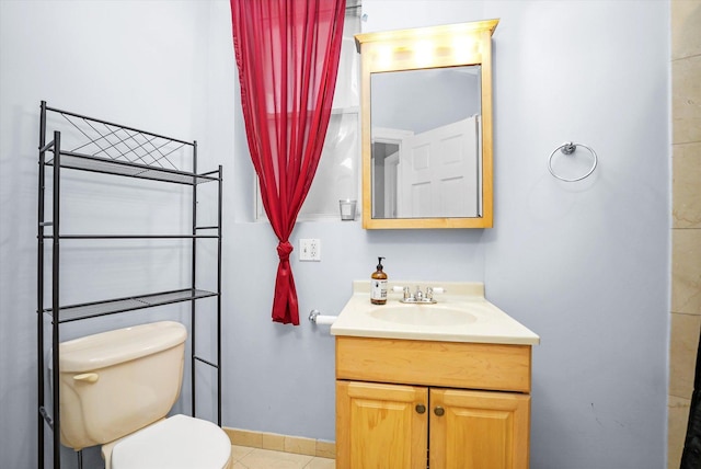 2744 W Haddon Ave Unit 2, Chicago, IL 60622 - bathroom with vanity, toilet, tile patterned floors, and baseboards