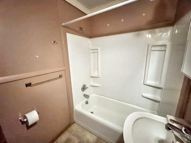 1204 W Reynolds St, Pontiac, IL 61764 - full bathroom with shower / bath combination, a sink, and tile patterned floors