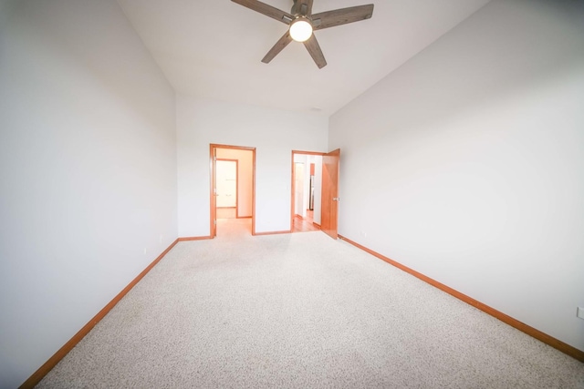 4770 N Manor Ave Unit 405, Chicago, IL 60625 - empty room featuring baseboards, a ceiling fan, and light carpet