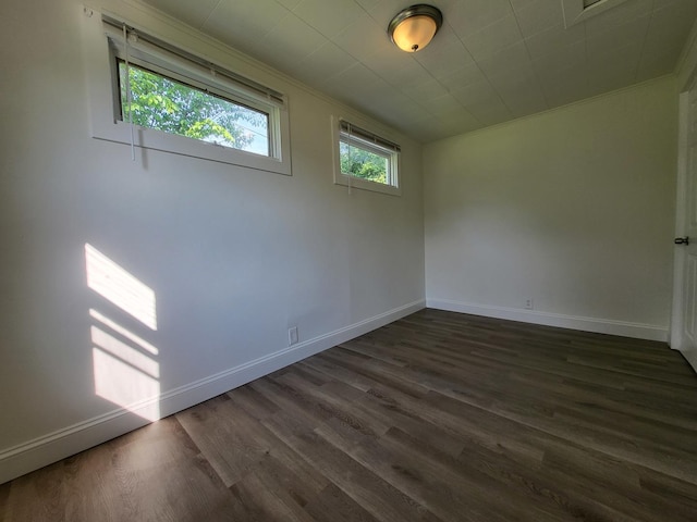 37714 N Nippersink Pl, Spring Grove, IL 60081 - empty room featuring dark wood-type flooring, baseboards, and ornamental molding