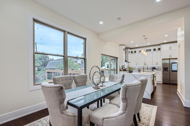 9556 S Winchester Ave, Chicago, IL 60643 - dining room with dark wood-style flooring and recessed lighting