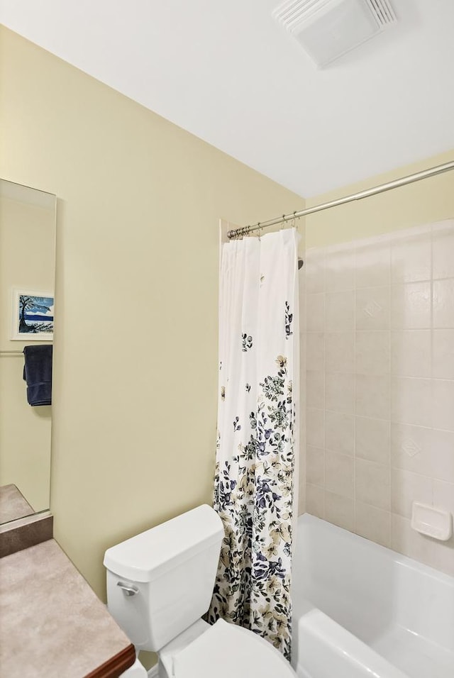 2559 Bird Ln, Batavia, IL 60510 - full bathroom with toilet, shower / bath combination with curtain, and vanity