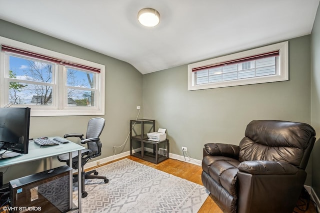 218 S Owen St, Mount Prospect, IL 60056 - office space with wood finished floors, healthy amount of natural light, and lofted ceiling