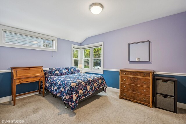 218 S Owen St, Mount Prospect, IL 60056 - carpeted bedroom featuring baseboards and lofted ceiling