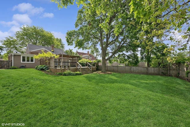 218 S Owen St, Mount Prospect, IL 60056 - fenced backyard featuring a wooden deck