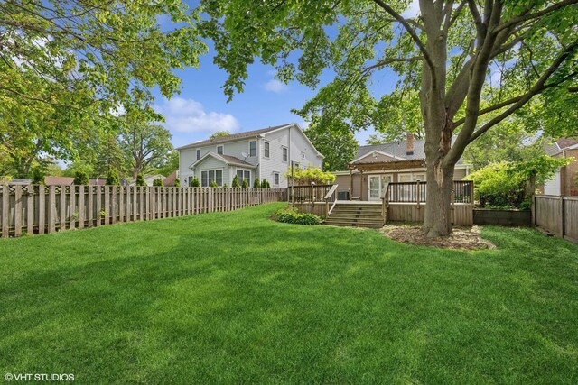 218 S Owen St, Mount Prospect, IL 60056 - fenced backyard featuring a deck