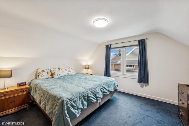 218 S Owen St, Mount Prospect, IL 60056 - bedroom featuring lofted ceiling and dark colored carpet