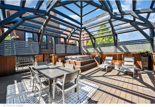 2015 N Howe St, Chicago, IL 60614 - deck featuring a hot tub and outdoor dining area