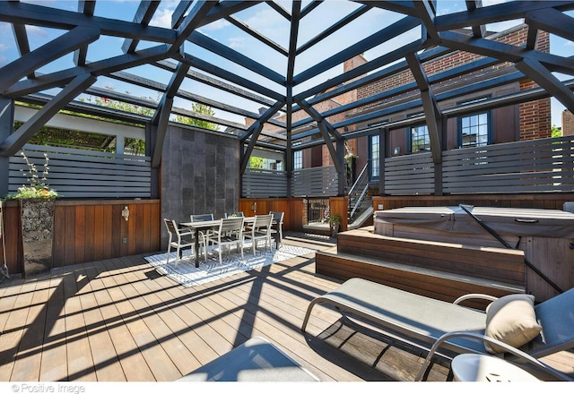 2015 N Howe St, Chicago, IL 60614 - wooden deck with a covered hot tub and outdoor dining space
