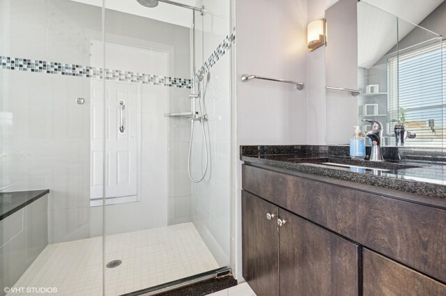 1444 N Bosworth Ave Unit 3S, Chicago, IL 60642 - bathroom featuring a shower stall and vanity
