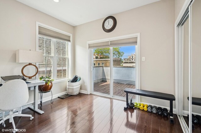 1444 N Bosworth Ave Unit 3S, Chicago, IL 60642 - office with wood finished floors and baseboards