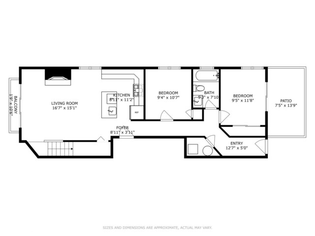 1444 N Bosworth Ave Unit 3S, Chicago, IL 60642 - room layout