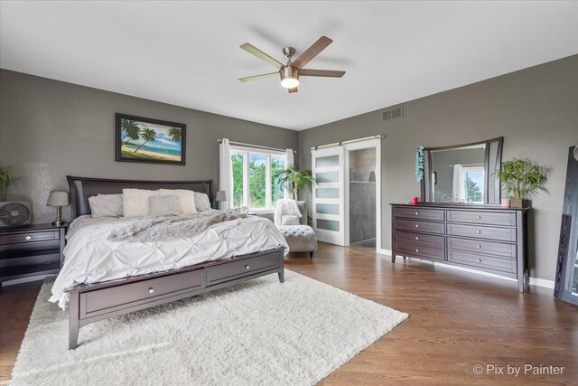 3609 Sagebrush Ct, Johnsburg, IL 60051 - bedroom featuring wood finished floors, baseboards, and a ceiling fan