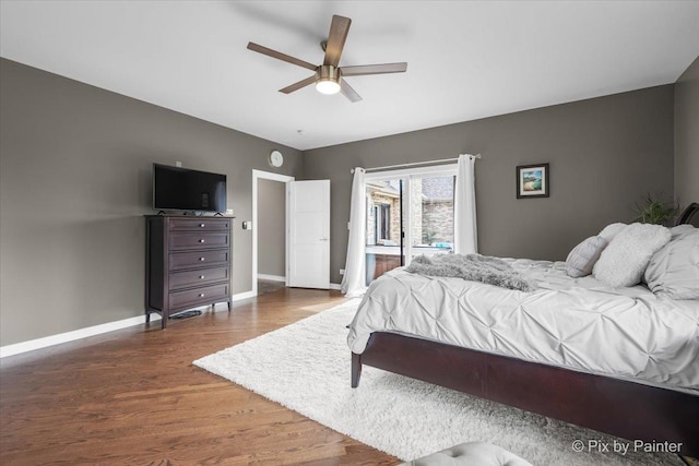 3609 Sagebrush Ct, Johnsburg, IL 60051 - bedroom with wood finished floors, baseboards, a ceiling fan, and a spacious closet