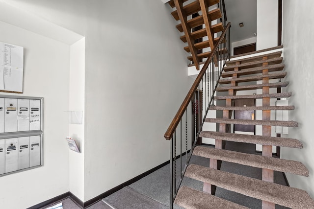 4829 W 109th St Unit 301, Oak Lawn, IL 60453 - stairway with mail area and baseboards