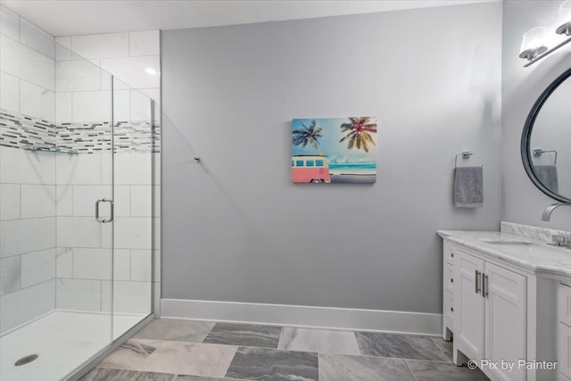 1044 Redbud Ln, Sugar Grove, IL 60554 - bathroom with vanity and a stall shower