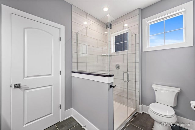 1044 Redbud Ln, Sugar Grove, IL 60554 - full bath with a shower stall, tile patterned floors, and recessed lighting