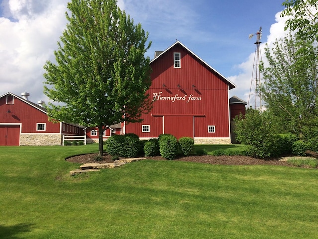 1044 Redbud Ln, Sugar Grove, IL 60554 - exterior space with a yard, a barn, and an outdoor structure