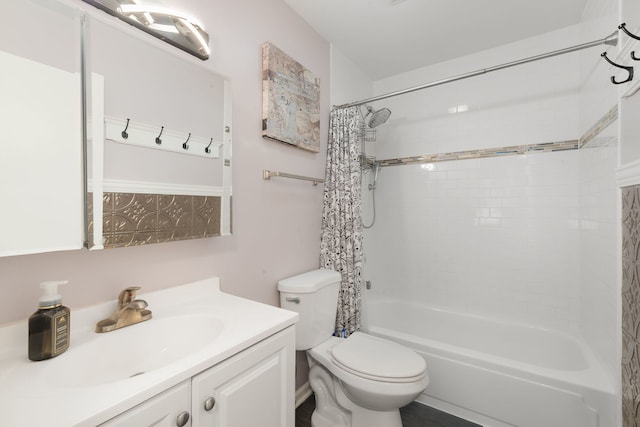 1355 Kingsbury Dr Unit 1, Hanover Park, IL 60133 - full bath featuring vanity, shower / bathtub combination with curtain, and toilet